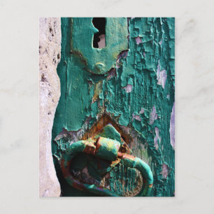 Alte Holztüre blockieren Azoren Portugal Postkarte