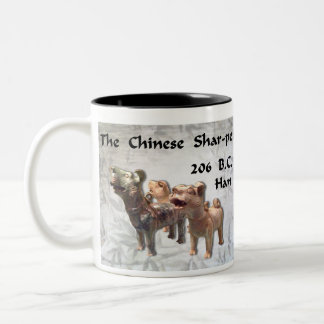 Alte HundeTasse Zweifarbige Tasse