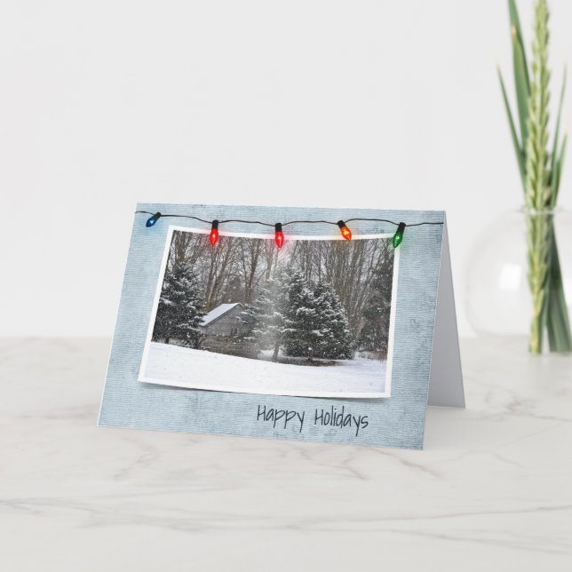 Alte Hütte im Winterwald Karte (Vorderseite)