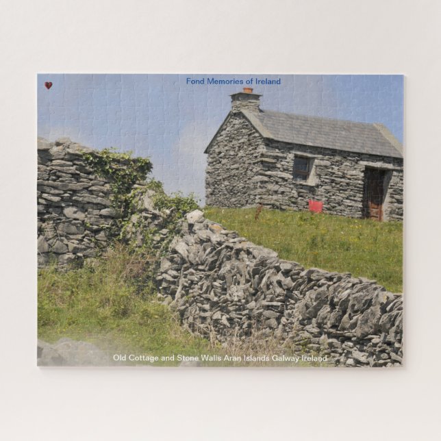 Alte Hütte und Steinmauern Galway Irland. Jigsaw Puzzle (Horizontal)