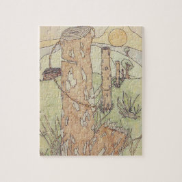 Alte Hütte und Zaun Puzzle