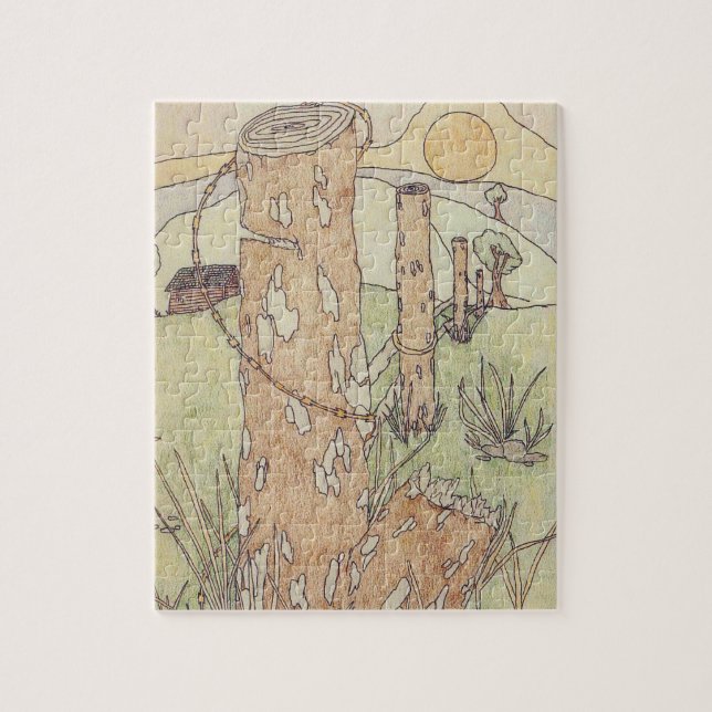 Alte Hütte und Zaun Puzzle (Vertikal)