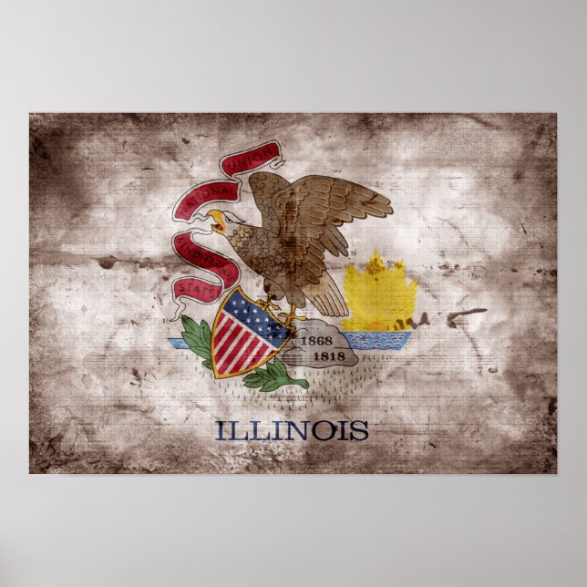 alte Illinoissche Flagge; Poster (Vorne)