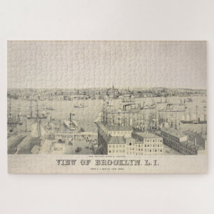 Alte illustrative Ansicht von Brooklyn NY (1846) Puzzle