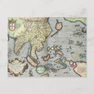 Alte Indienkarte 1592 Postkarte