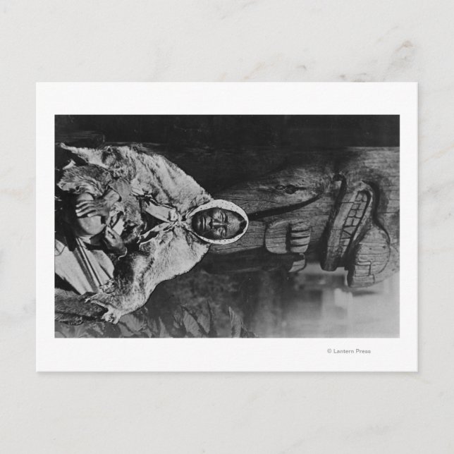 Alte indische Hexendoktorin in Alaska Postkarte (Vorderseite)