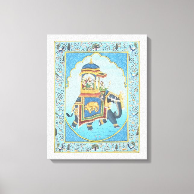 ALTE INDISCHE KUNST LEINWANDDRUCK (Vorderseite)