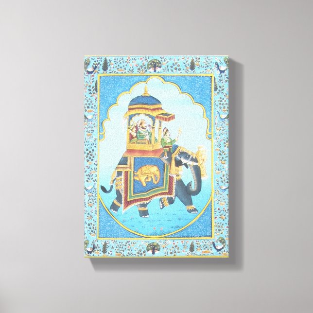 ALTE INDISCHE KUNST LEINWANDDRUCK (Vorderseite)