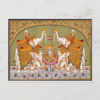 ALTE INDISCHE MALERIE LORD VISHNU HINDU DEITY