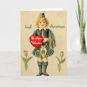 Alte irisch-amerikanische Valentinstagskarte Feiertagskarte