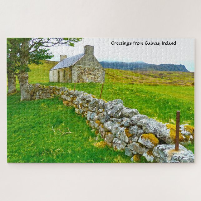 Alte irische Hütte Galway Irland. Jigsaw Puzzle (Horizontal)