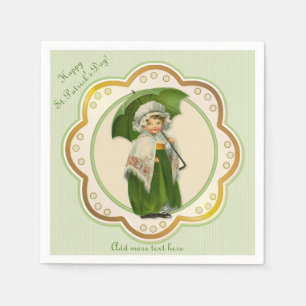 Alte irische irische Regenschirm Mädchen Serviette