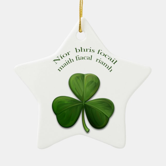 Alte irische Redewendungen über irische Entwurfspr Keramikornament (Vorne)