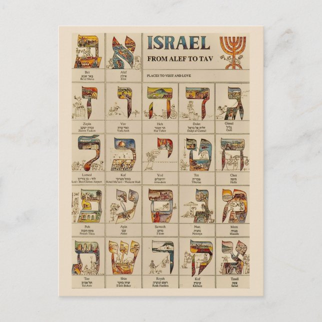 Alte israelische Postkarte (Vorderseite)