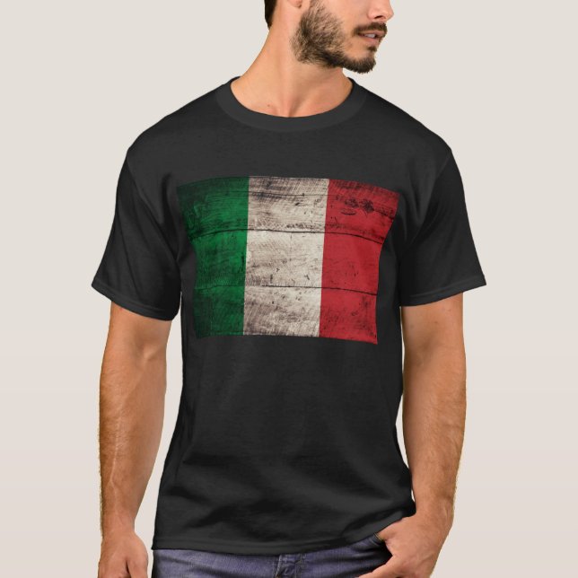 alte italienische Holzflagge; T-Shirt (Vorderseite)