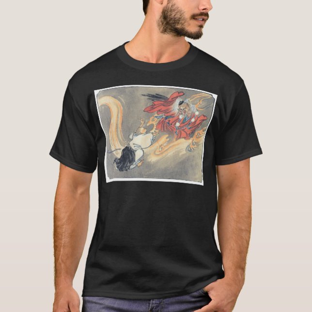 Alte Japaner Tengu Dämon-Malerei T-Shirt (Vorderseite)