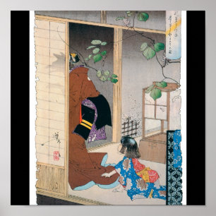 Alte japanische Dämonenmalerei Poster