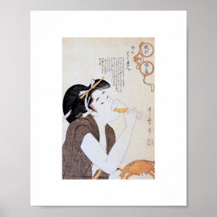 Alte Japanische Kunst 1800er Jahre Poster