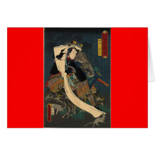 Alte japanische Malerei, Samurai mit Kröte