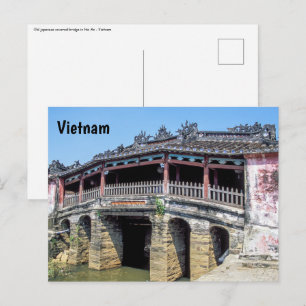 Alte japanische überdachte Brücke in Hoi An - Viet Postkarte