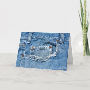 Alte Jeans Grußkarte Karte