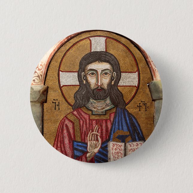 Alte Jesus-Mosaik Button (Vorderseite)