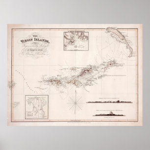 Alte Jungfrau Islands Map (1821) Poster