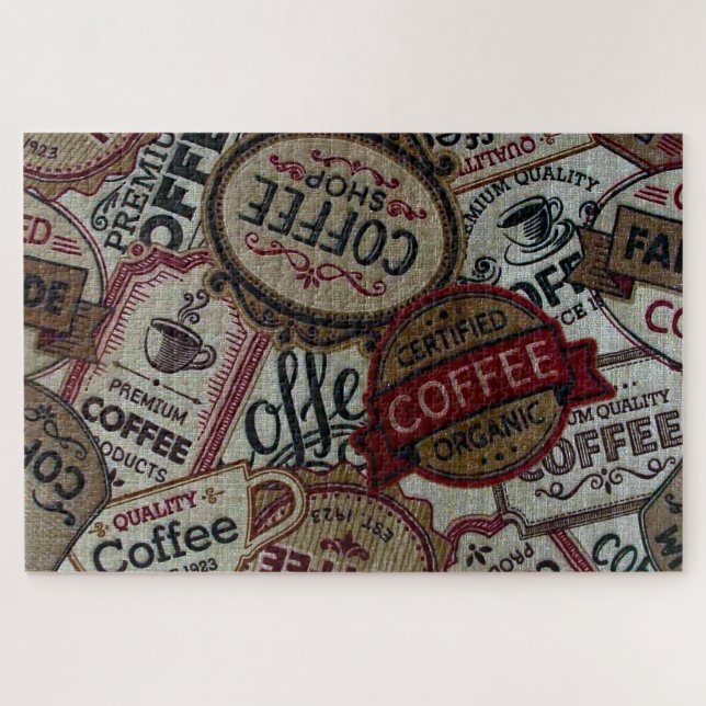 Alte Kaffeetiketts Puzzle (Horizontal)