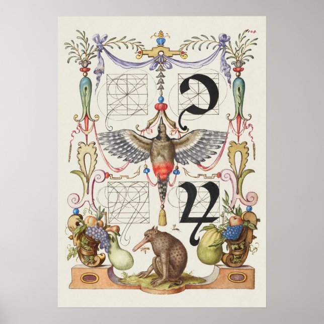 Alte Kalligrafie Poster (Vorne)