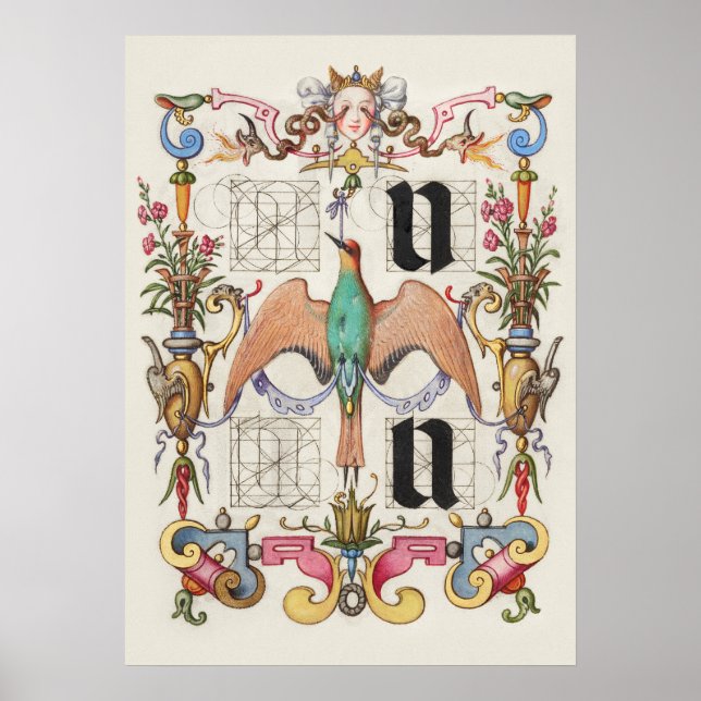 Alte Kalligrafie Poster (Vorne)