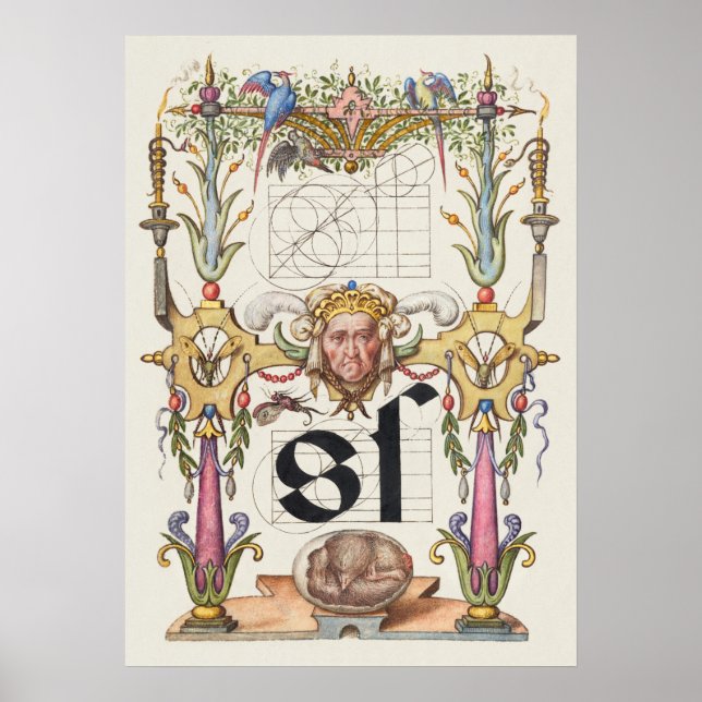 Alte Kalligrafie Poster (Vorne)
