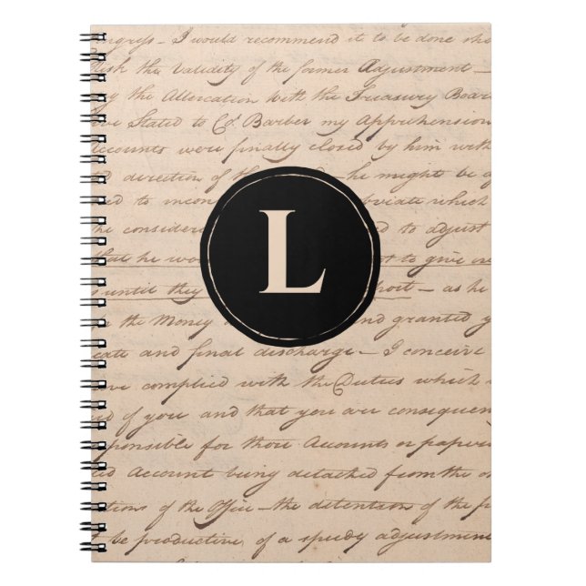 Alte Kalligraphie des Mongram Writers der Antike L Notizblock (Vorderseite)