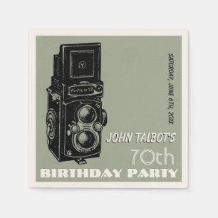 Alte Kamera 70. Geburtstagsparty Papier Napkin 1 Serviette
