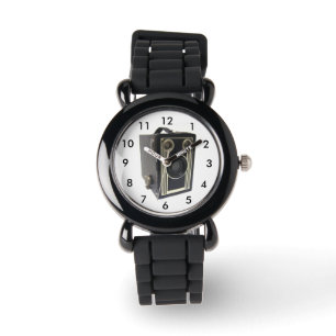 Alte Kamera - Benutzerdefinierter Silber-Glitzer Armbanduhr