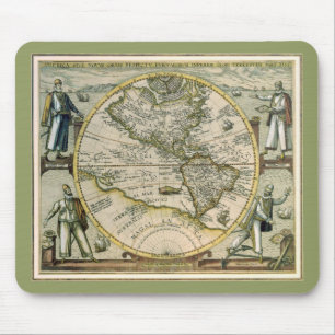 Alte Karte, 1596, America Sive Novus Orbis Mousepad