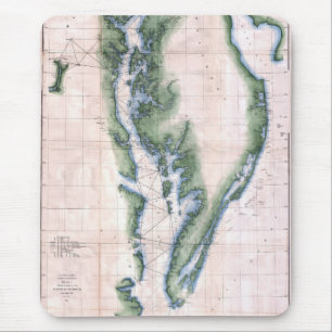 Alte Karte Chesapeake Bay und Delaware Bay Mousepad