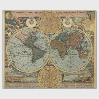 Alte Karte der alte WeltVintagen Kartographie Geschenkpapier