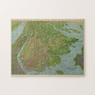 Alte Karte der Bronx NY (1921) Puzzle