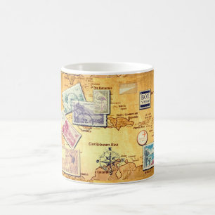 alte Karte der Karibik Tasse