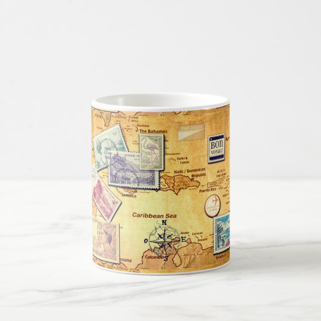 alte Karte der Karibik Tasse (Mittel)
