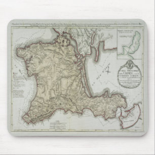 Alte Karte der Krim, Ukraine, Region Sewastopol Mousepad