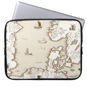 Alte Karte der Nordsee, Großbritannien und Skandin Laptopschutzhülle