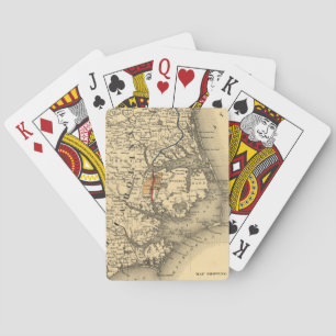 Alte Karte der North Carolina-Küste (1887) Spielkarten