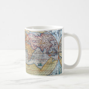 Alte Karte der Welt Kaffeetasse
