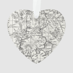 Alte Karte des Yellowstone Nationalparks Ornament