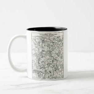 Alte Karte des Yellowstone-Nationalparks Zweifarbige Tasse