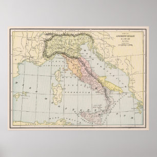 Alte Karte Italiens 800 - 222 v. Chr. (1901) Poster