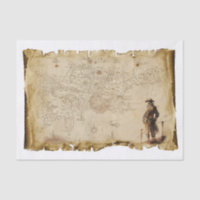 Alte Karte Pirate der Karibik auf Schiff Decoupage