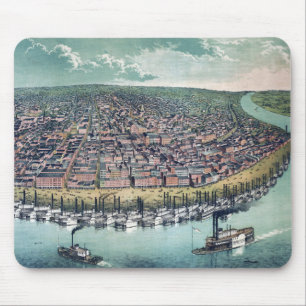Alte Karte Saint Louis Missouri Mississippi Fluss Mousepad