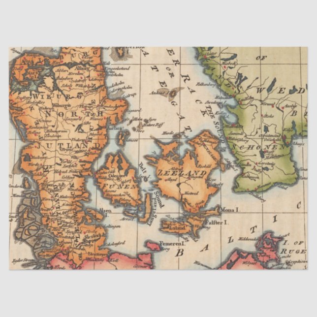 Alte Karte Serie 1 Design 10 Seidenpapier (Vorderseite)